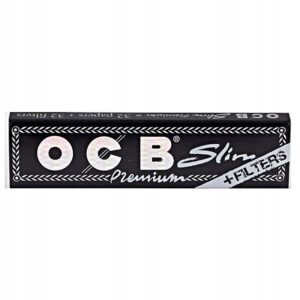 Bibułki OCB Premium Slim 109 mm z filterkami w czarnym opakowaniu