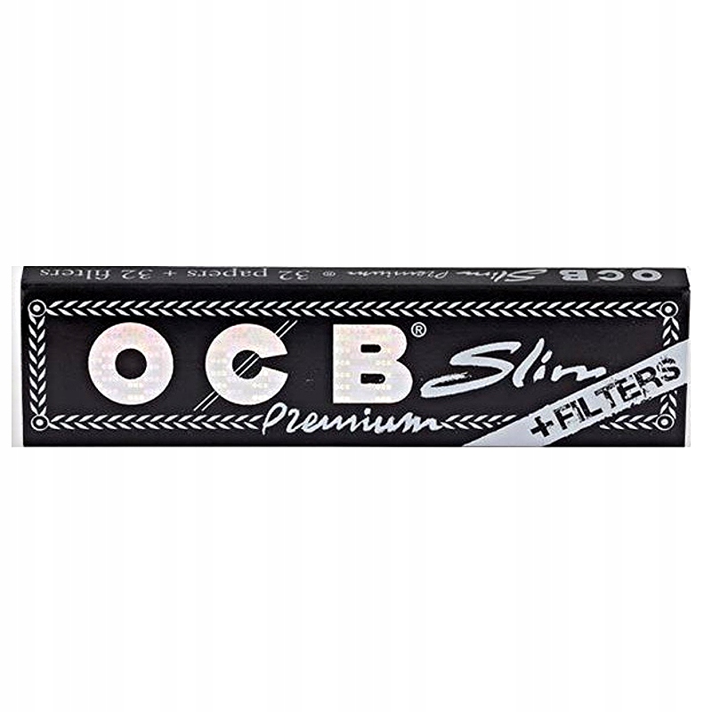 Bibułki OCB Premium Slim 109 mm z filterkami w czarnym opakowaniu