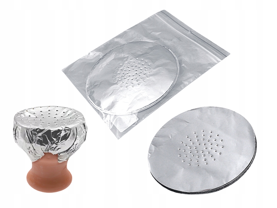Dziurkowana folia aluminiowa do shishy 12 cm zestaw 50 krążków