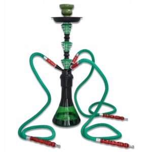 Zielona shisha 53 cm z trzema wężami i dzbanem