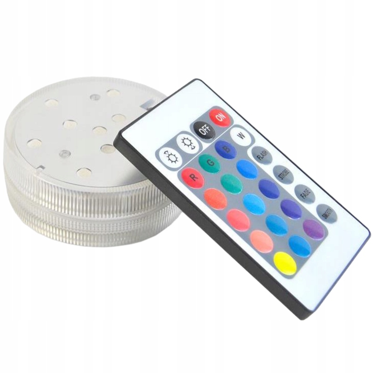 Podstawka LED pod shishę 7 cm z pilotem do zmiany kolorów
