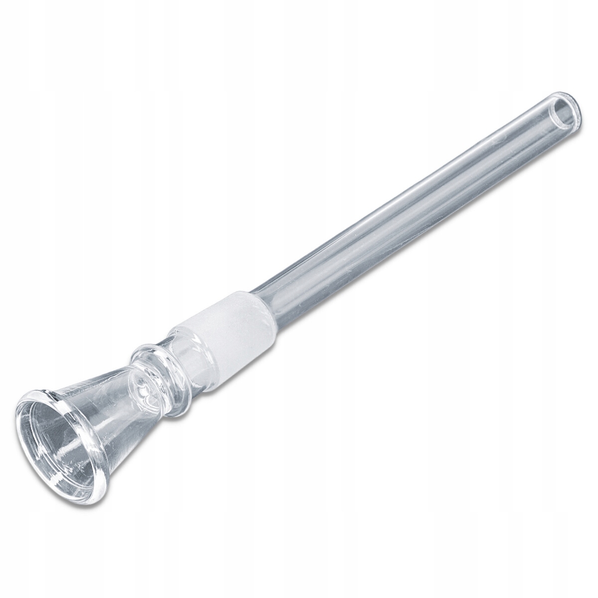 Szklane chillum do bonga o długości całkowitej 19 cm i średnicy 18 mm