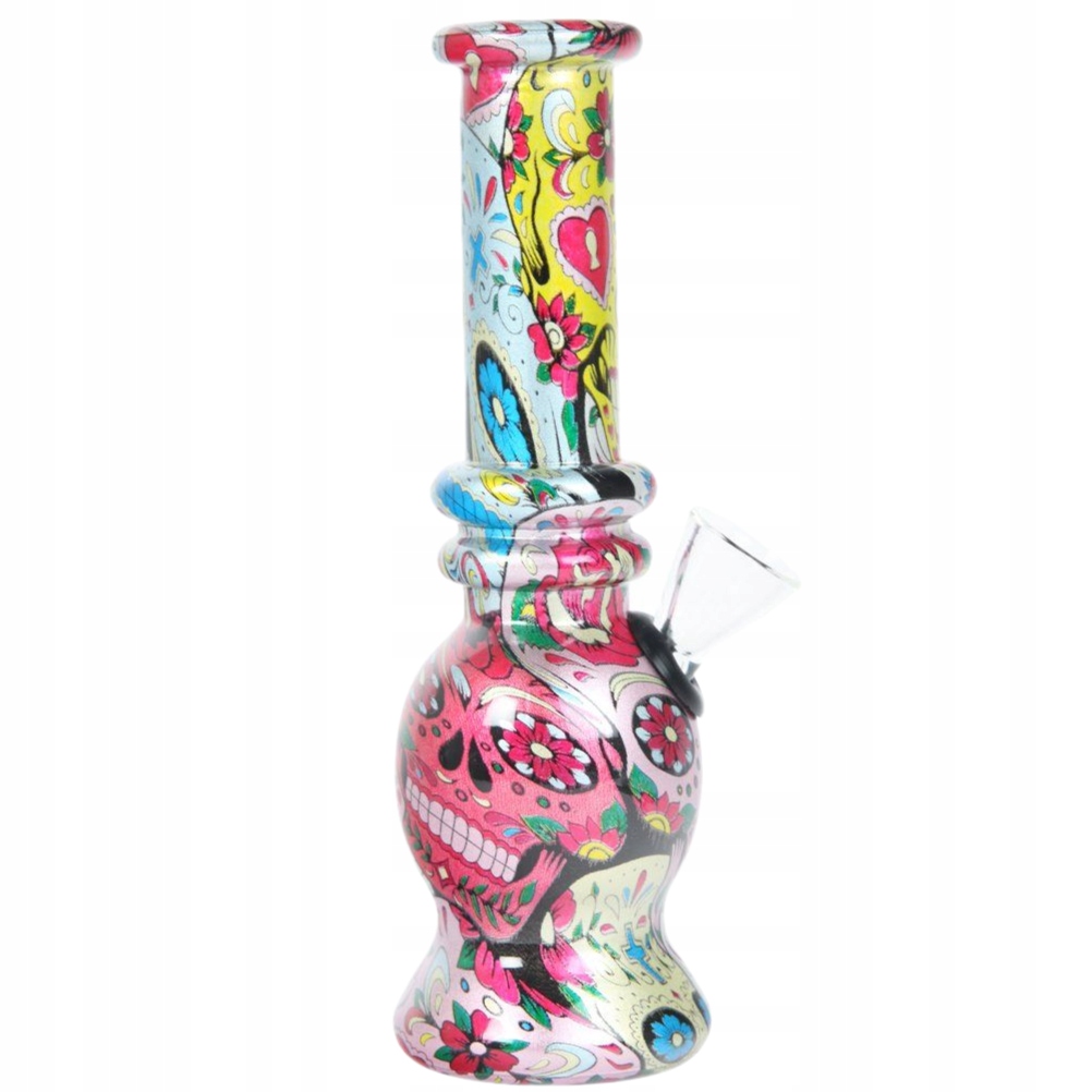 Mini bongo szklane 15 cm z ozdobnym wzorem
