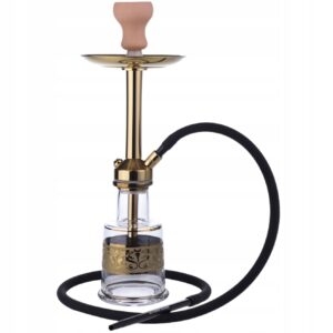 Złota shisha Al Malik Guisser 50 cm z orientalnym dzbanem