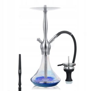 Shisha Aladin Alux Captain 55 cm shiny blue z przezroczystym dzbanem
