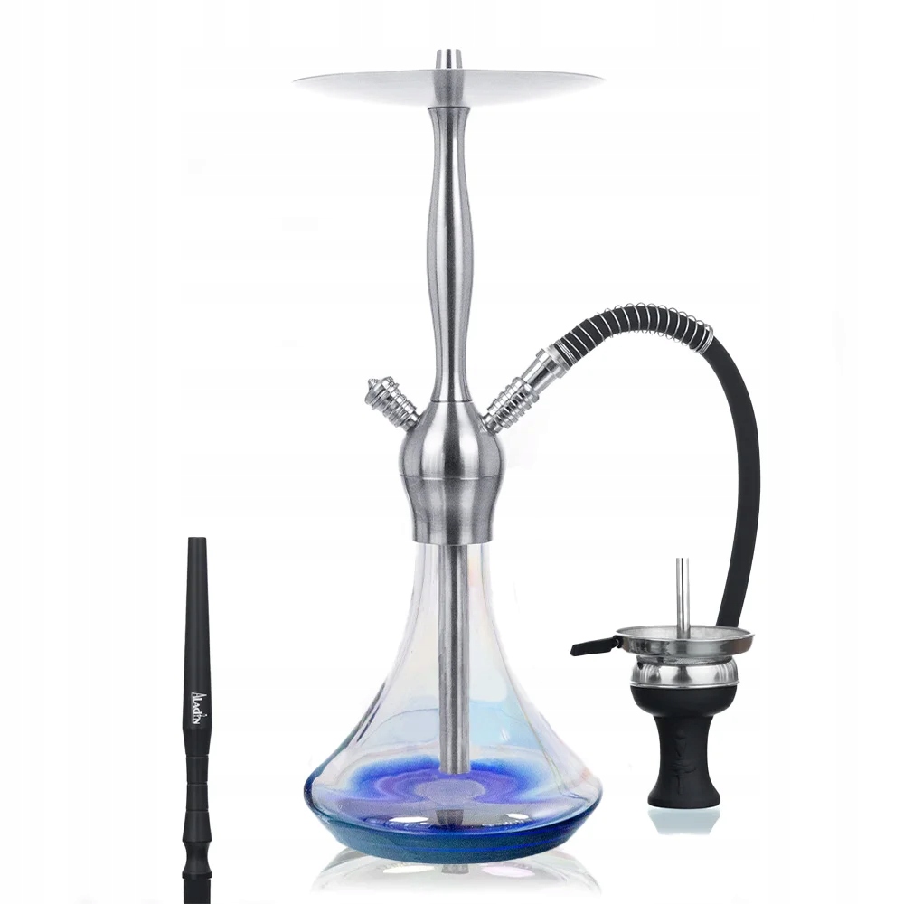 Shisha Aladin Alux Captain 55 cm shiny blue z przezroczystym dzbanem