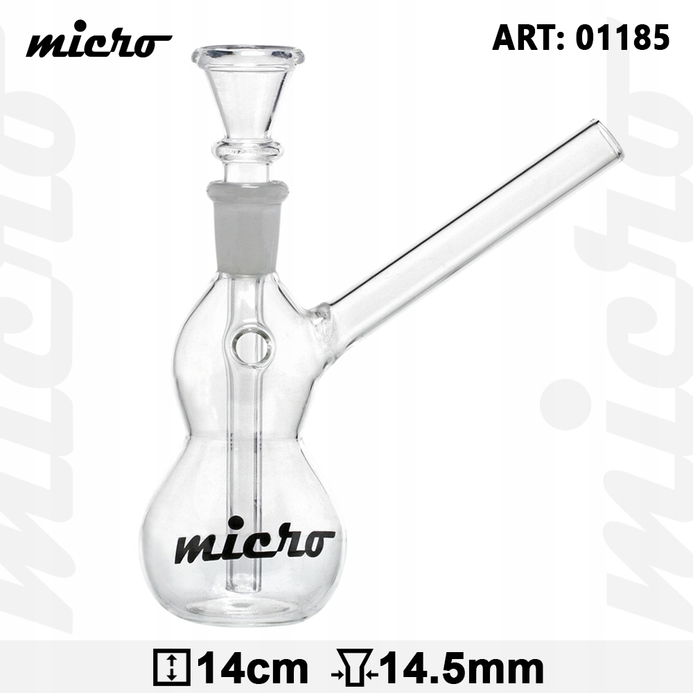 Szklane bongo Micro 14 cm Sidecar z dyfuzorem 14,5 mm