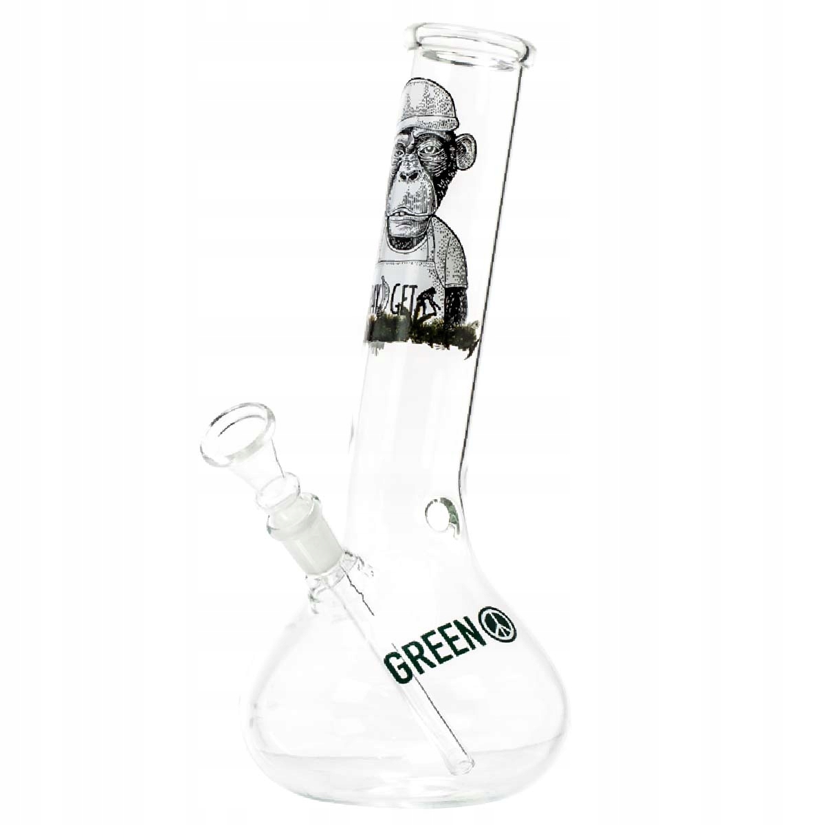 Szklane bongo Amsterdam Greenline 25 cm ze sprzęgłem i cybuchem 14,5 mm