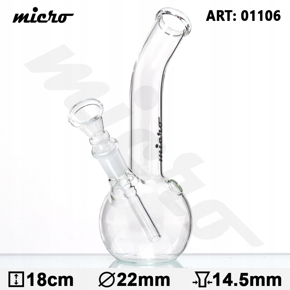 Bongo szklane Micro Amsterdam 18 cm ze sprzęgłem