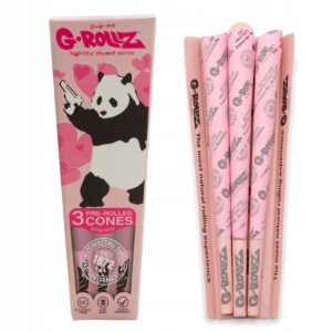 Gotowe bibułki G-Rollz Cones Panda Gunnin Pink King Size 3 sztuki