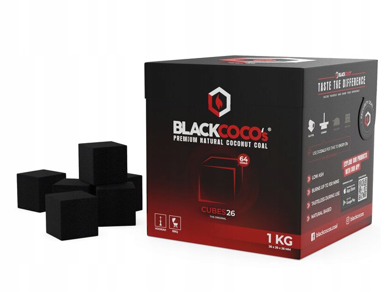 Węgielki kokosowe do shishy BlackCoco’s 26 mm opakowanie 1 kg
