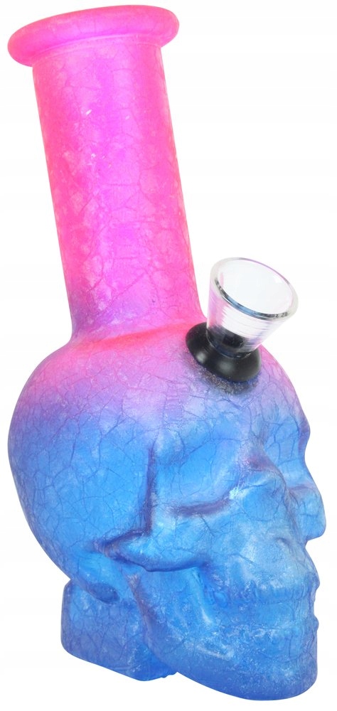 Mini bongo szklane Czaszka 15 cm z cybuchem na gumowej uszczelce