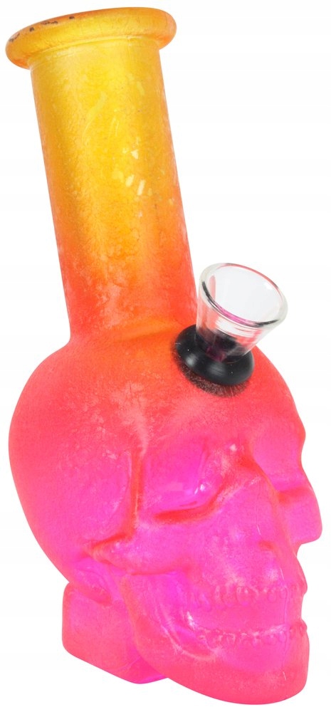 Mini bongo szklane w kształcie czaszki 15 cm z gumową uszczelką