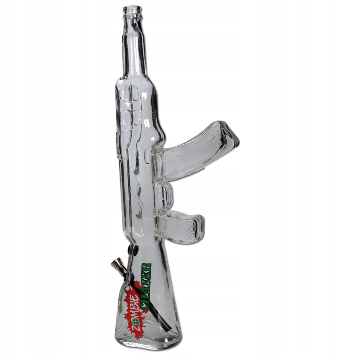 Szklane bongo Zombie Chaser 50 cm w kształcie karabinu maszynowego