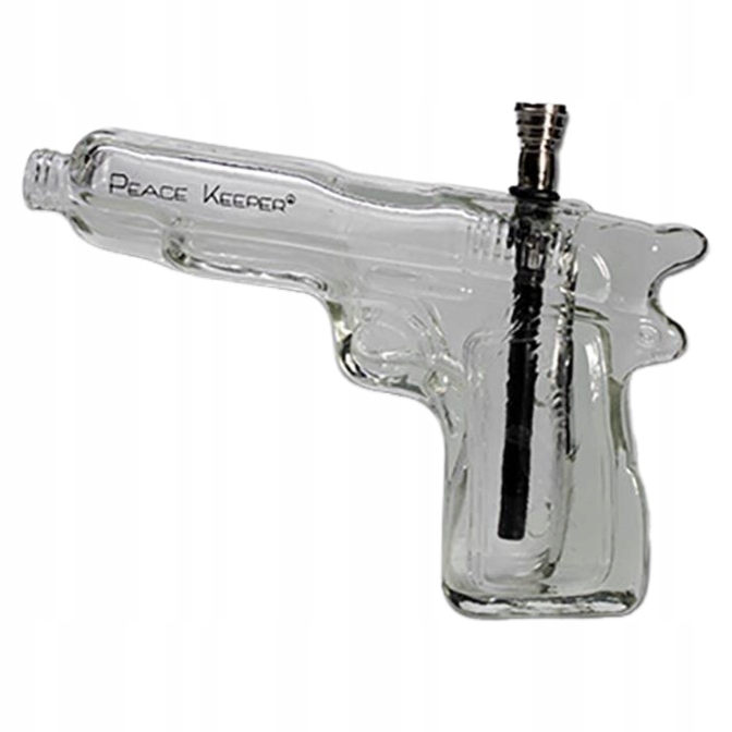Szklane bongo Peace Keeper 23 cm w kształcie pistoletu