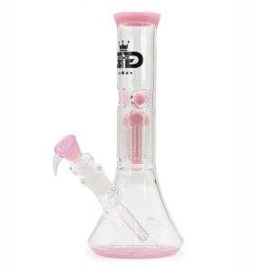 Różowe bongo Grace Glass 27,5 cm z perkolatorem Tree-Arm