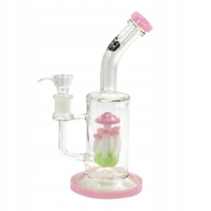Bongo Grace Glass 27 cm z różowym perkolatorem w kształcie grzybka