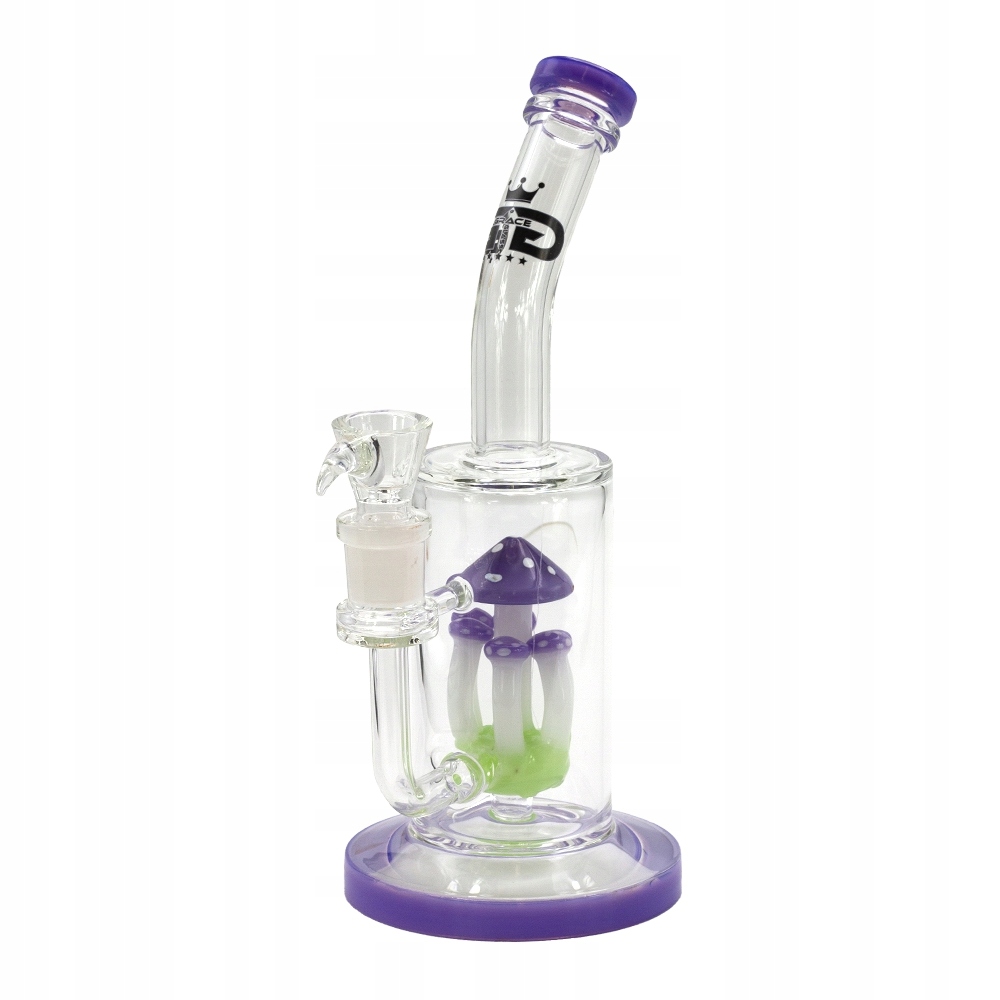 Bongo Grace Glass 27 cm z fioletowym perkolatorem w kształcie grzybka