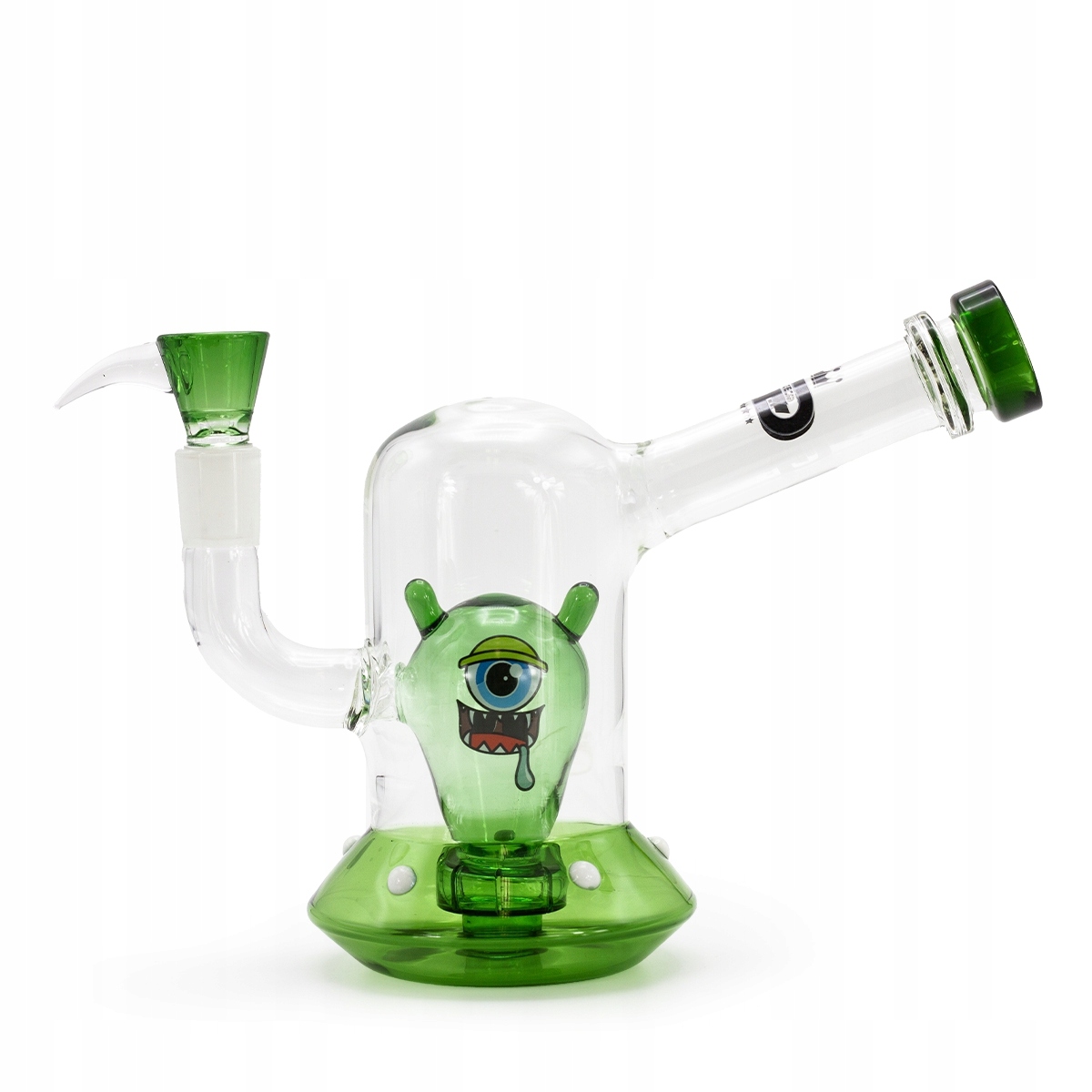 Bongo Grace Glass 18 cm z zielonym kosmitą w kopule UFO