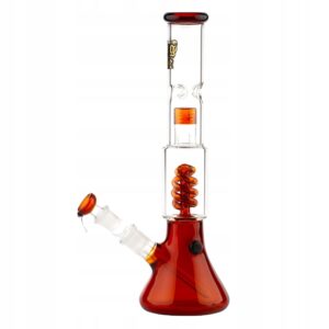 Bursztynowe bongo Grace Glass Thug Life OG V2 35 cm z spiralnym perkolatorem