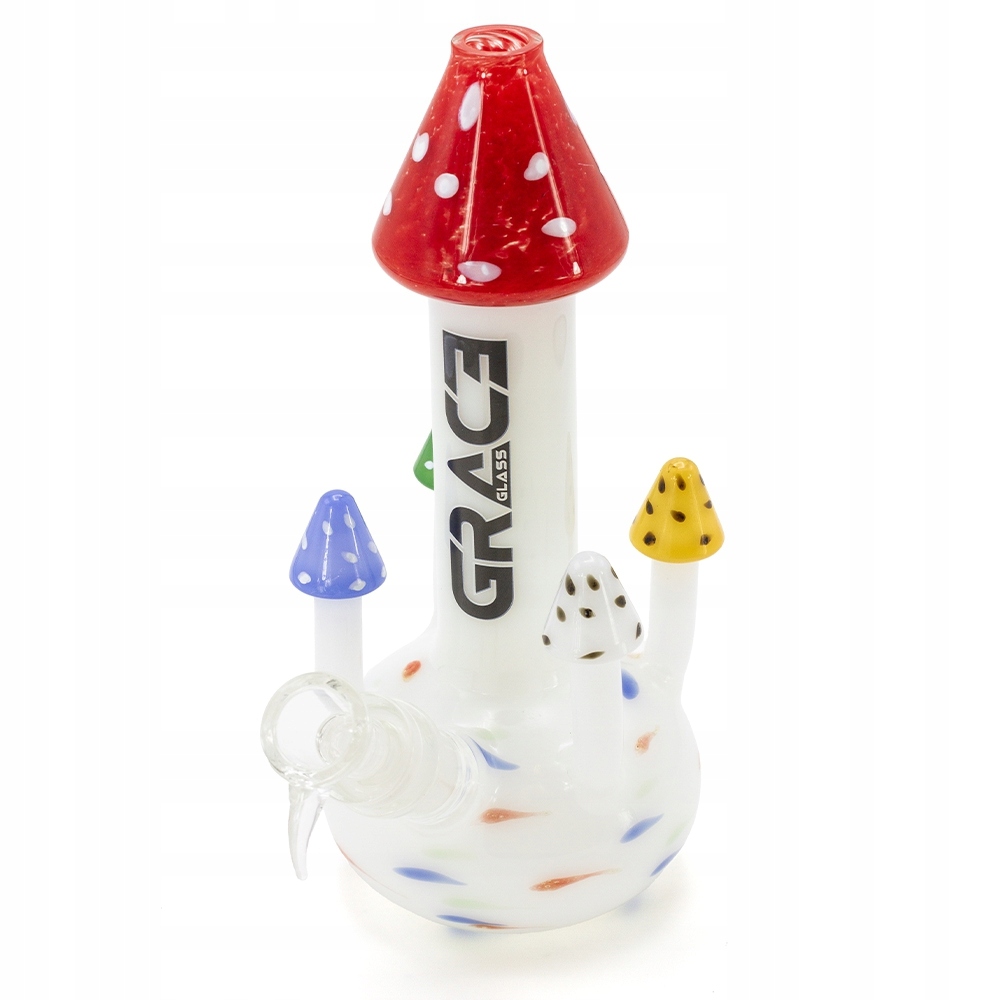 Szklane bongo Grace Glass Magic Mushrooms 24,5 cm z motywem grzybków