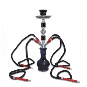 Czarna shisha 44 cm z czterema wężami