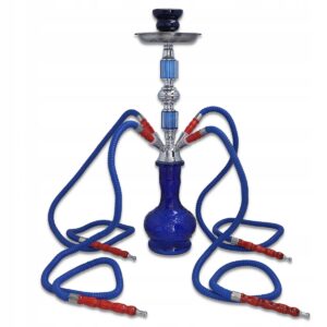 Niebieska shisha 44 cm z czterema wężami