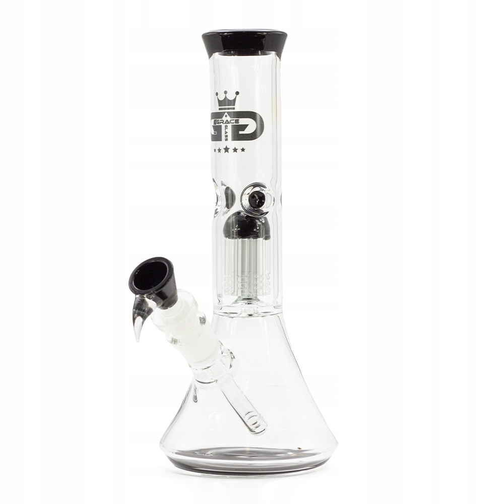 Czarne bongo Grace Glass 27,5 cm z perkolatorem Tree-Arm