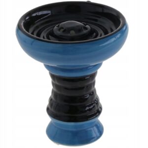 Duży czarno-niebieski ceramiczny cybuch do shishy 9 cm
