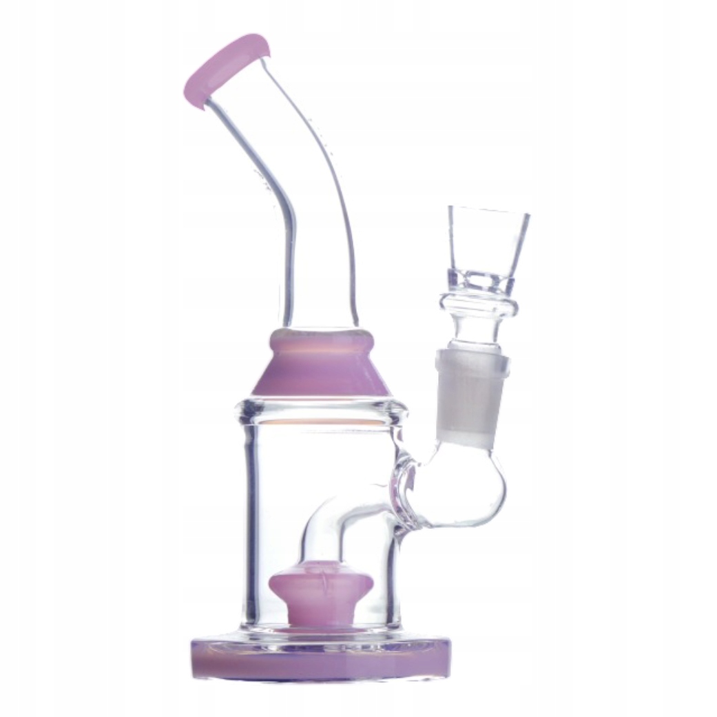 Różowe szklane bongo 16 cm z dyfuzorem i szlifem 14,5 mm