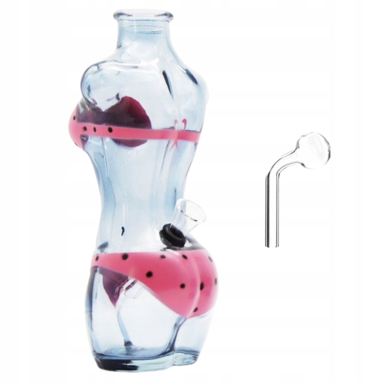 Mini bongo szklane Lady Shape 16 cm z adapterem do olejków