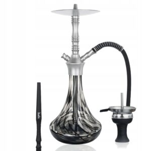 Shisha Aladin Alux M2.1 58 cm czarna ze szklanym dzbanem i walizką
