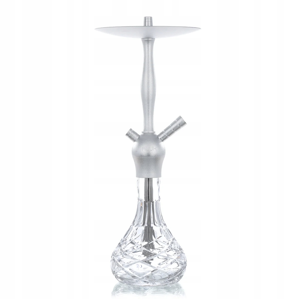 Shisha Aladin Alux Admiral 50 cm srebrna ze szklanym dzbanem i walizką
