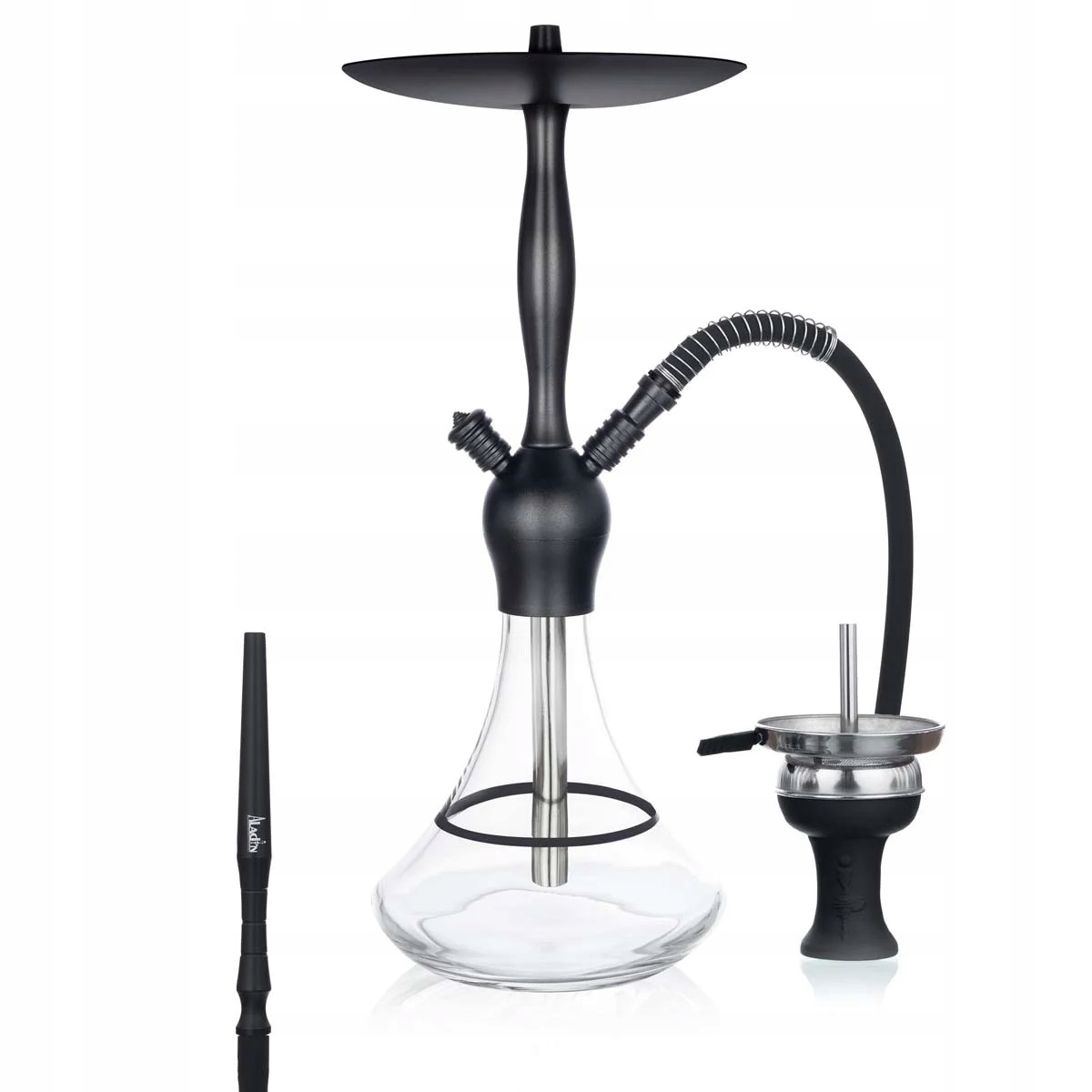 Shisha Aladin Alux Captain 56 cm clear with ring z walizką