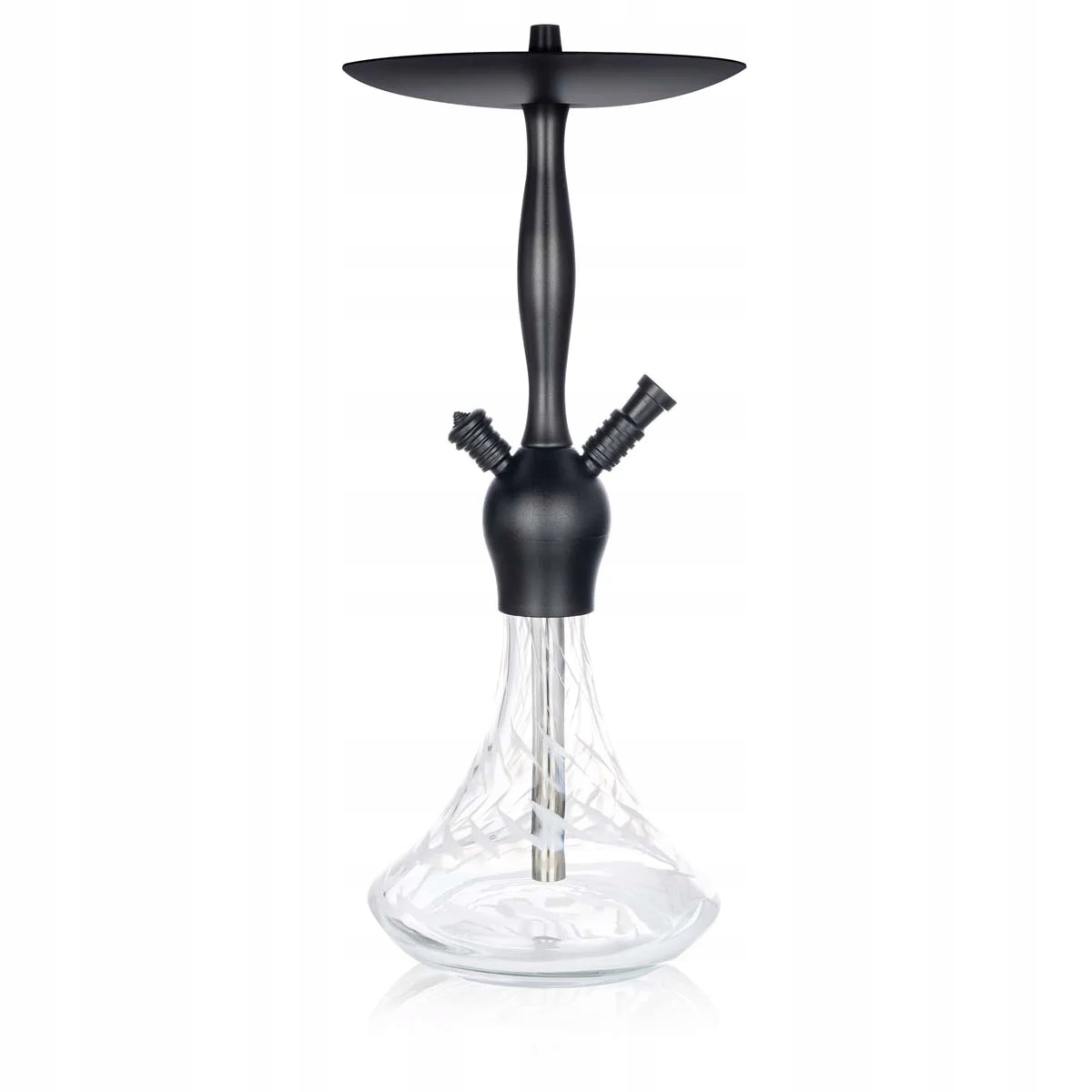 Shisha Aladin Alux Captain 56 cm czarno-biała z przezroczystym dzbanem