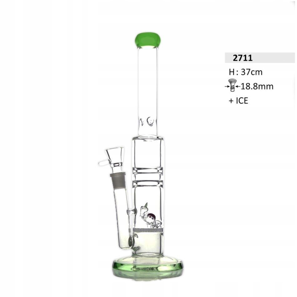 Zielone szklane bongo Honeycomb Dragon 37 cm z perkolatorem i miejscem na lód