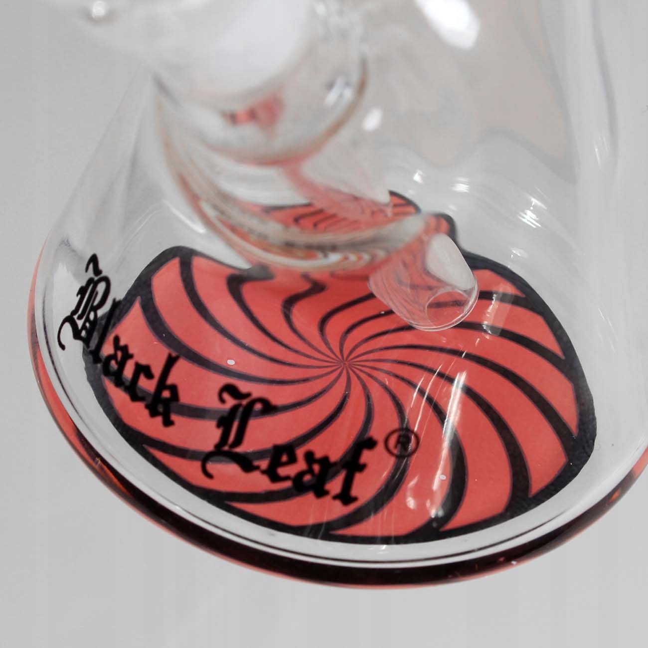 Smukłe szklane bongo Black Leaf La Girafe 37 cm z motywem Spiral