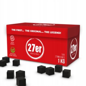 Węgiel kokosowy 27er Original 27 mm 1 kg 54 kostki do shishy