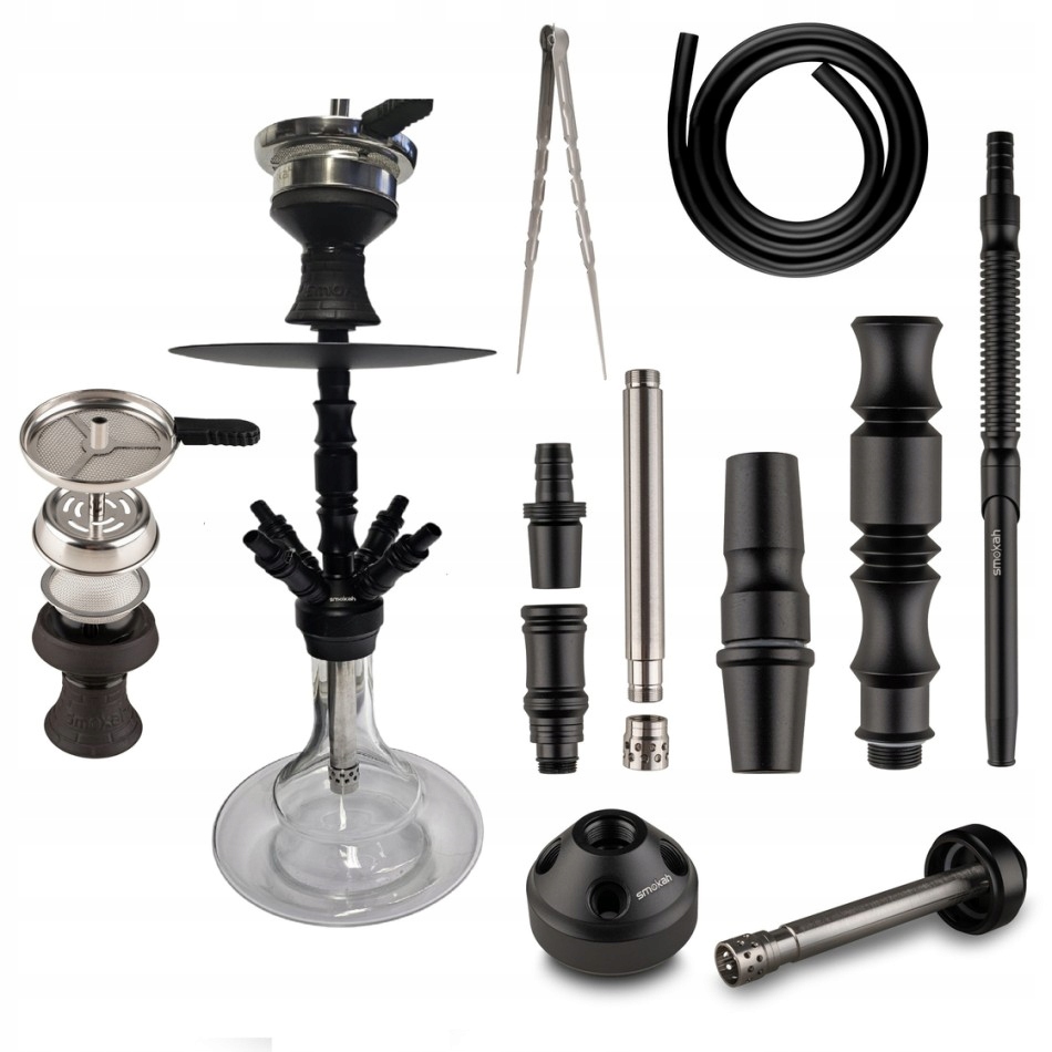 Shisha Smokah Hero 2.0 Black 52 cm z adapterami na 4 węże