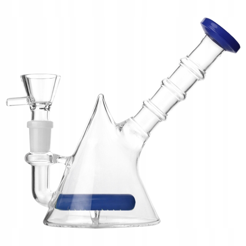 Mini bongo szklane 13 cm z niebieskim dyfuzorem i szlifem 14,5 mm
