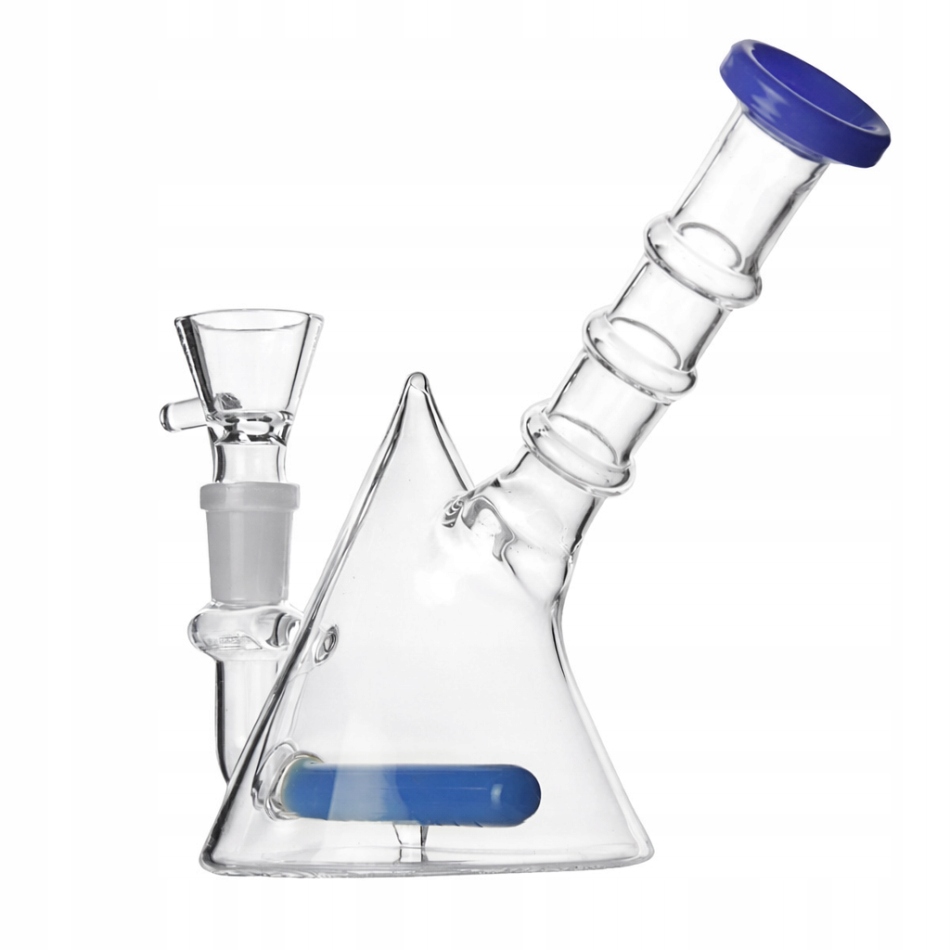 Mini bongo szklane 13 cm z niebieskim dyfuzorem i szlifem 14,5 mm