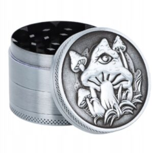 Metalowy grinder 5 cm czteroczęściowy z sitkiem