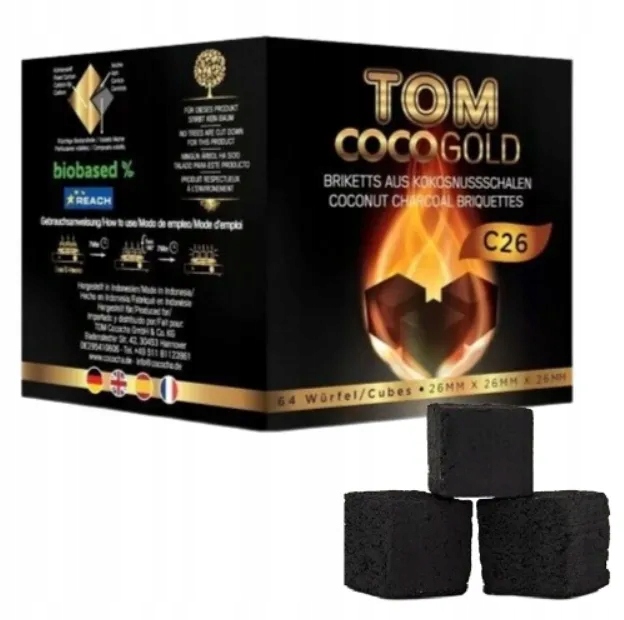 Węgiel kokosowy TOM Coco C26 1 kg 64 kostki do shishy