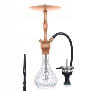 Shisha Aladin Alux Admiral 50 cm różowe złoto ze szklanym dzbanem