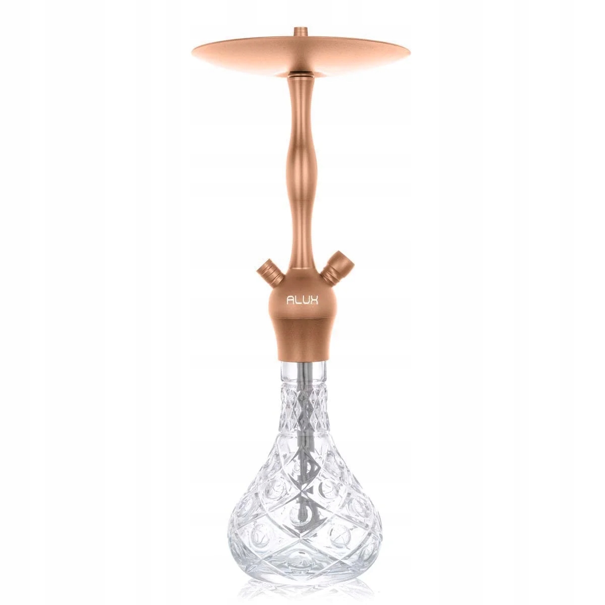 Shisha Aladin Alux Admiral 50 cm różowe złoto ze szklanym dzbanem