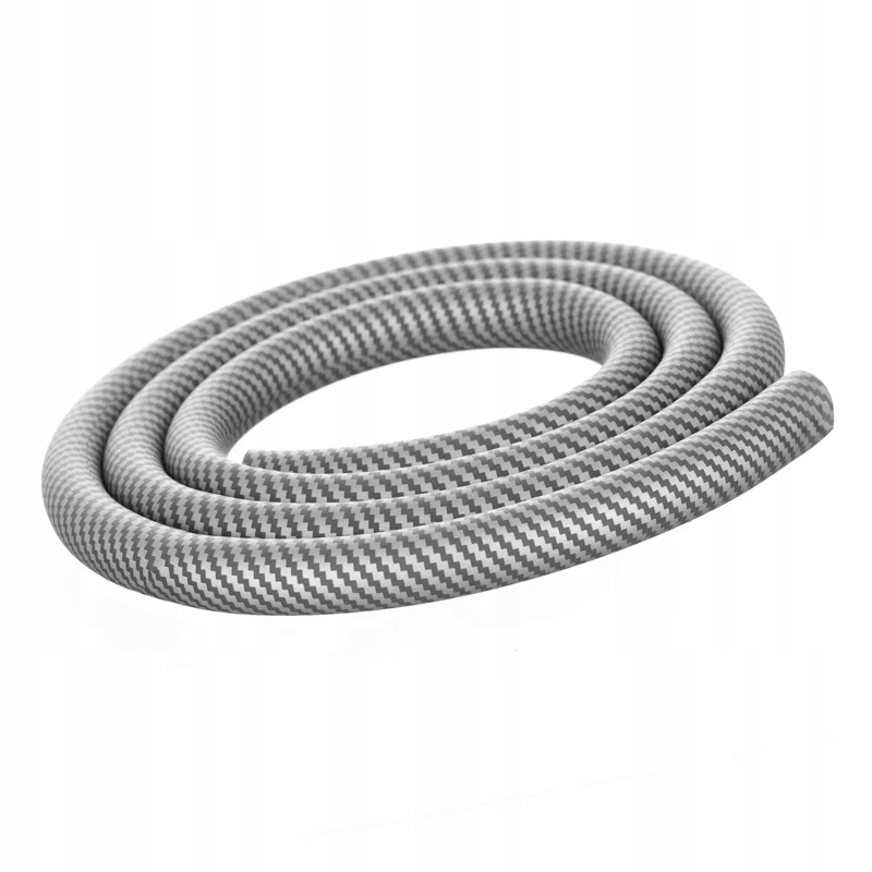 Srebrny silikonowy wąż do shishy Aladin 150 cm Carbon Silver