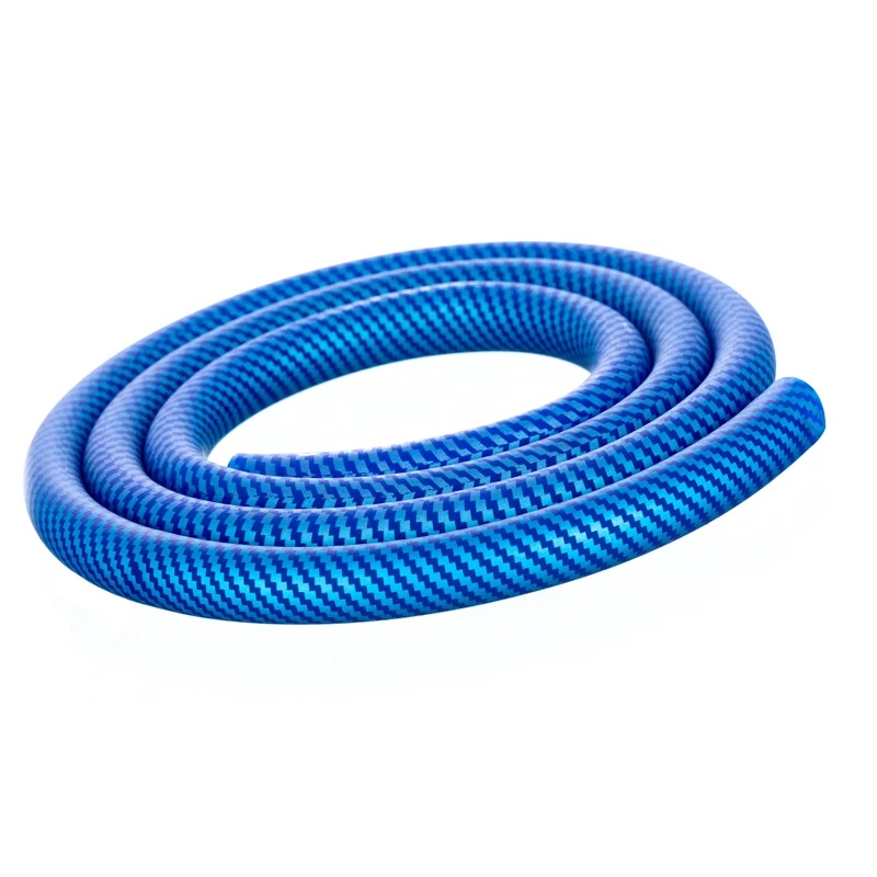 Niebieski silikonowy wąż do shishy Aladin 150 cm Carbon Blue