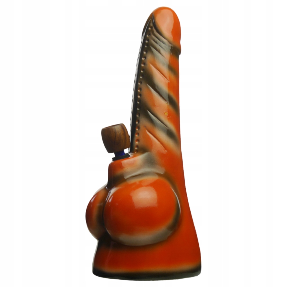 Ceramiczne bongo 29 cm w kształcie fallusa z drewnianym cybuchem