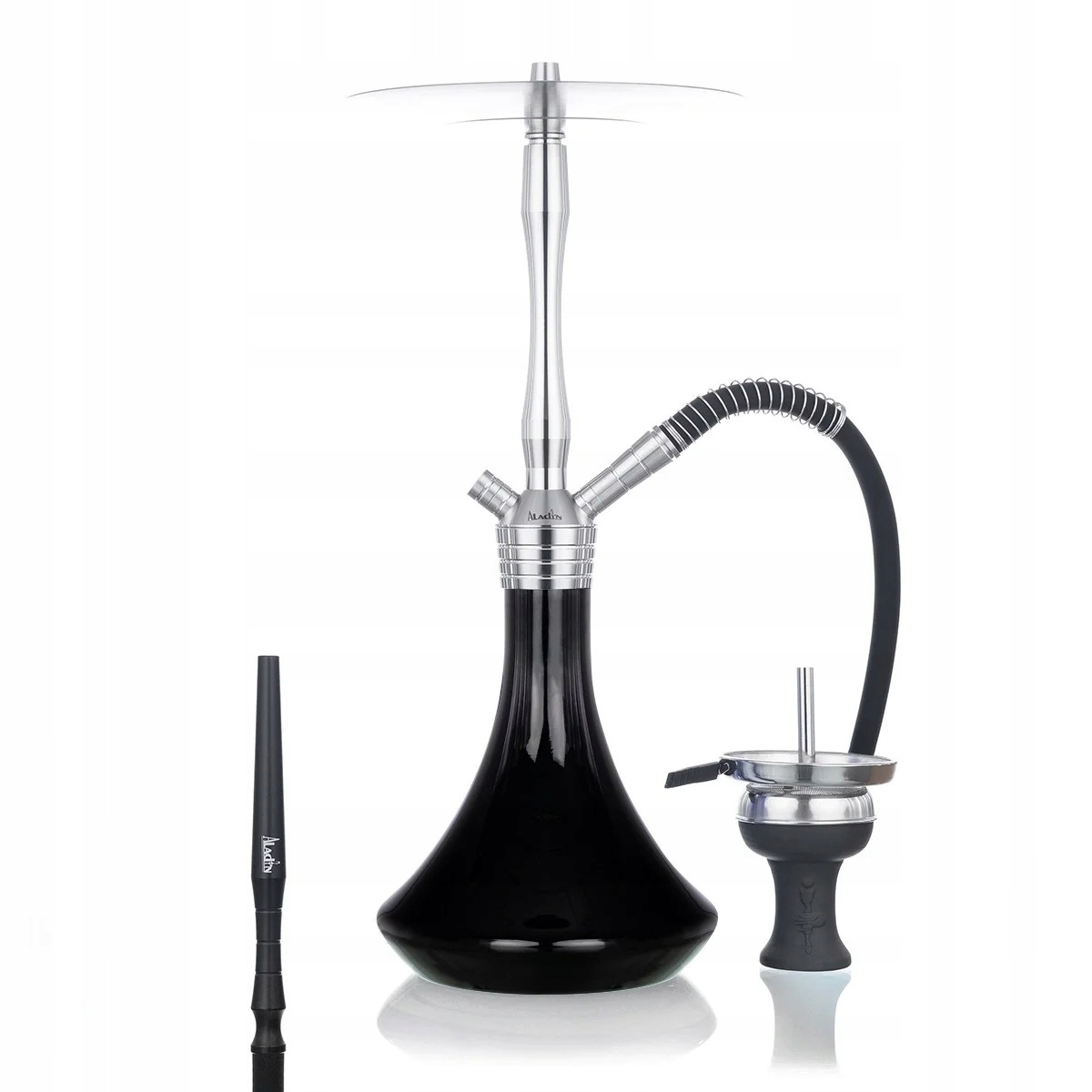 Shisha Aladin MVP 460 54 cm srebrno-czarna z kryształowym dzbanem