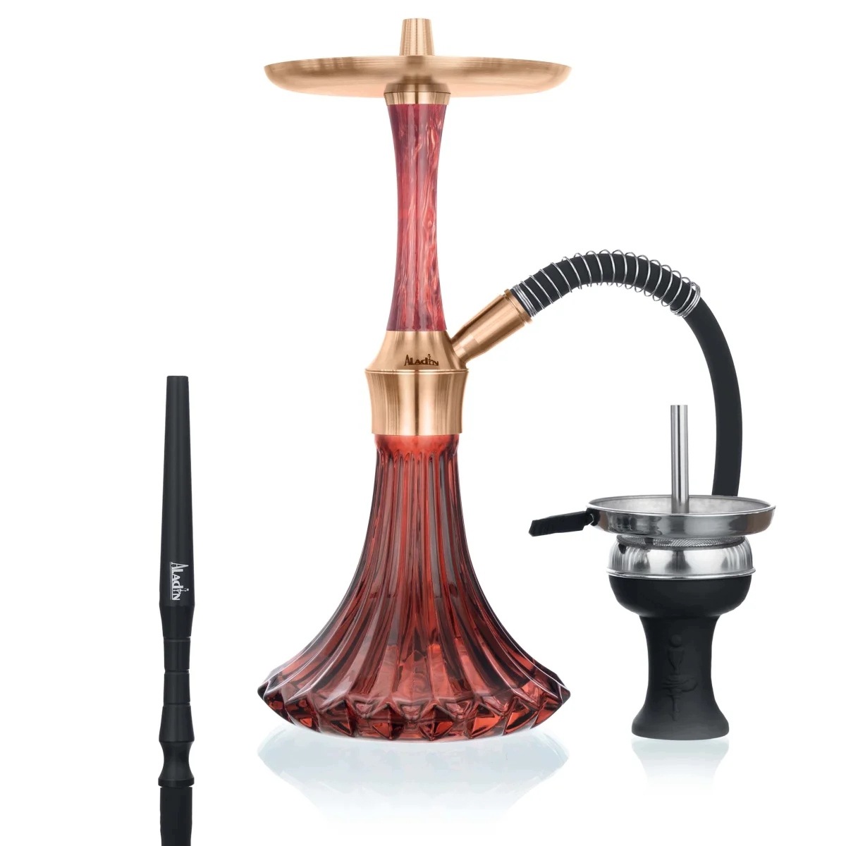 Shisha Aladin EPOX 360 Red Copper 36 cm z korpusem z żywicy epoksydowej